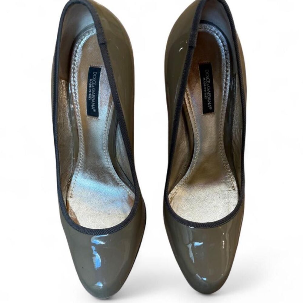 Olive Green Patent Leather Dolce & Gabbana Heels